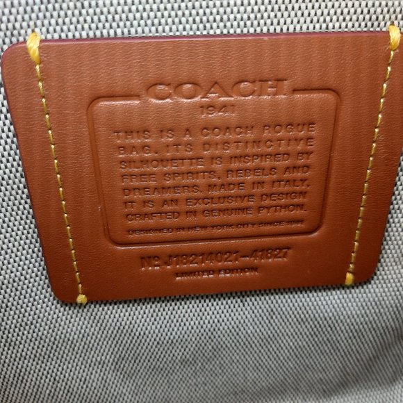 Coach Snakeskin Shoulder Bag in Black and Tan - Picture 11 of 11